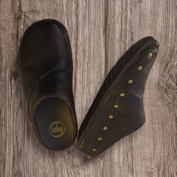 Womens Fitflop Brown Leather Slip on Mules Size 7 - Picture 4 of 5